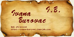 Ivana Burovac vizit kartica